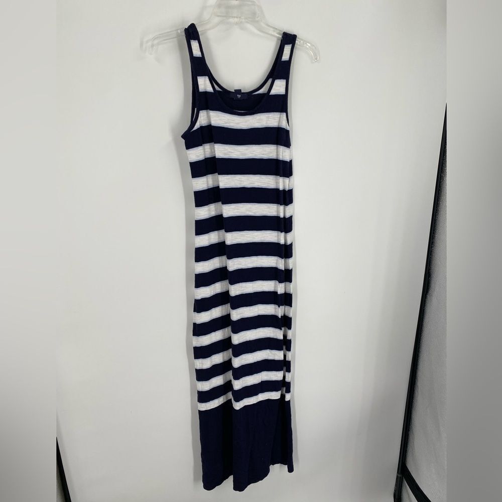 GAP Blue and White Maxi Sheath Dress Sleeveless Casual size S